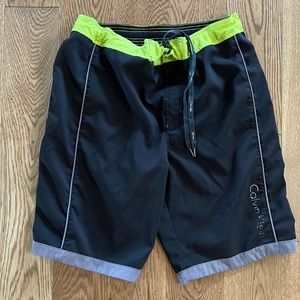 Calvin Klein Black / Neon Swim Trunks